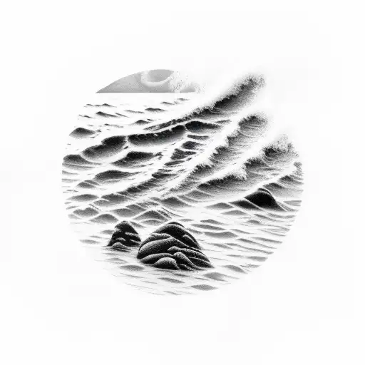 A Mesmerizing Moonlit Beach With Waves Crashing Against Rocks