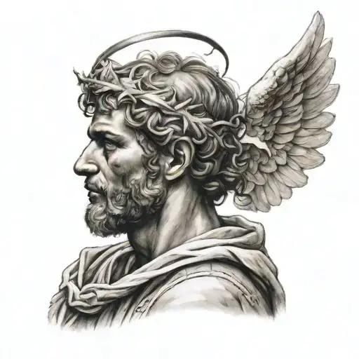 Angel With A Halo On His Head