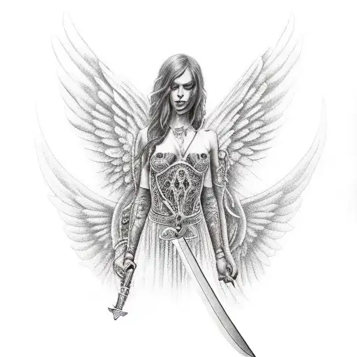 Dark Angel With Sword