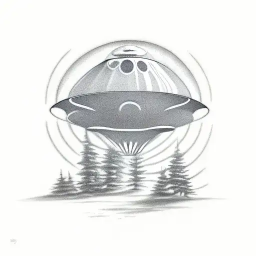 Realistic Ufo Abuctiong Someone From The Forest