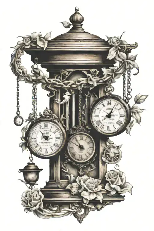 Hanging Clocks With Birth Times New Roman