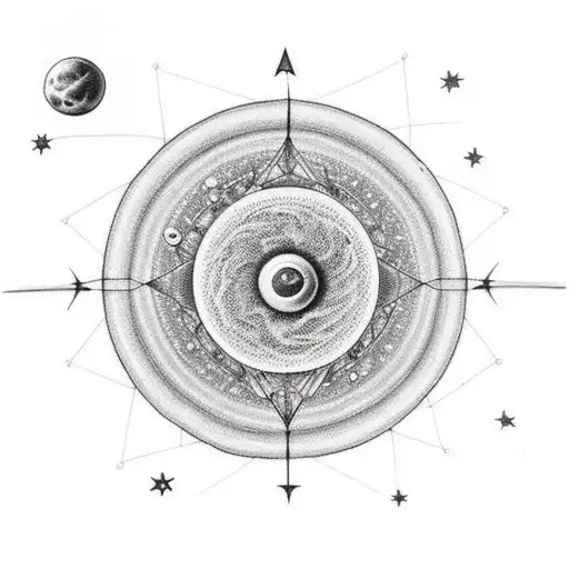 Simple Saturn With Cancer Constellation