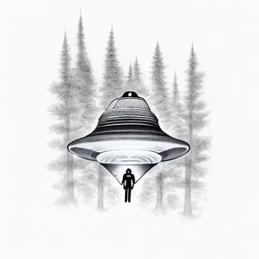 Realistic Ufo Abducting Someone From The Forest