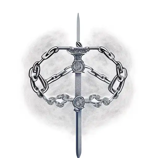 Chains Surrouding A Sword