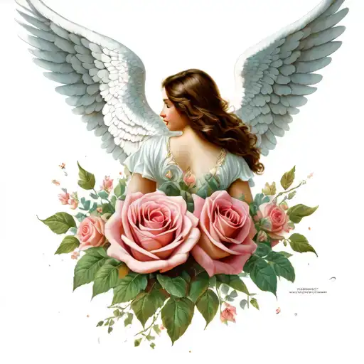 Rose Angel Wings Family Happiness Future