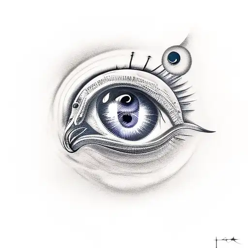 Eye Of Horus With Real Female Eye And The Key Of Life