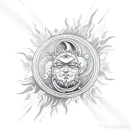 Sun And Moon Sleeve Witth Background