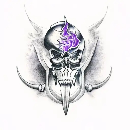 Reaper With Purple Flames