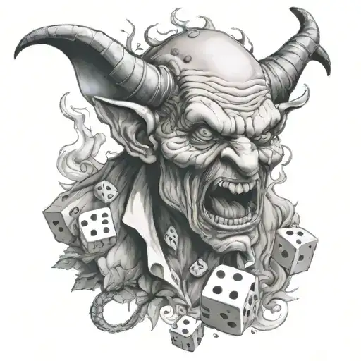 Devil Snorting Cocaine With Dice Smoking Weed