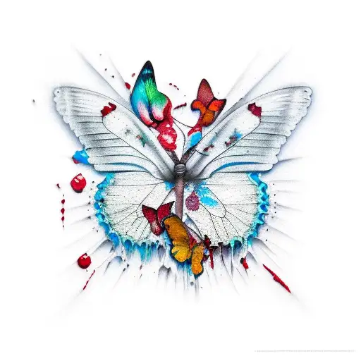 Broken Butterfly Dripping Blood