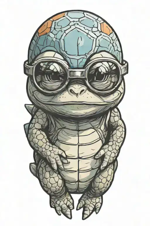 Squirtle Wearing Master Roshi Sunglasses