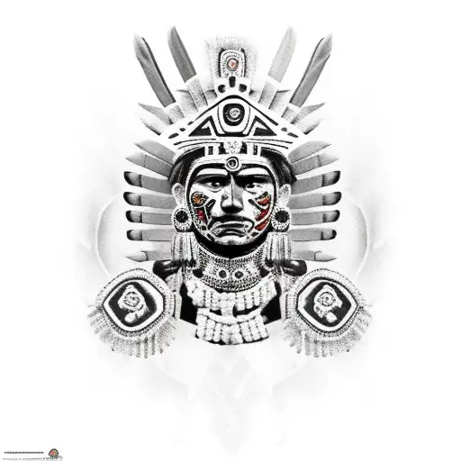 Aztec Warrior With Jaguar Headdress