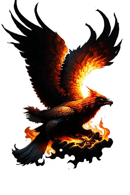 Phoenix In Flames Coming From Ashes
