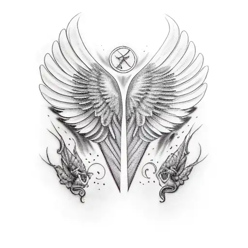 Lightening Broken Angel Wings