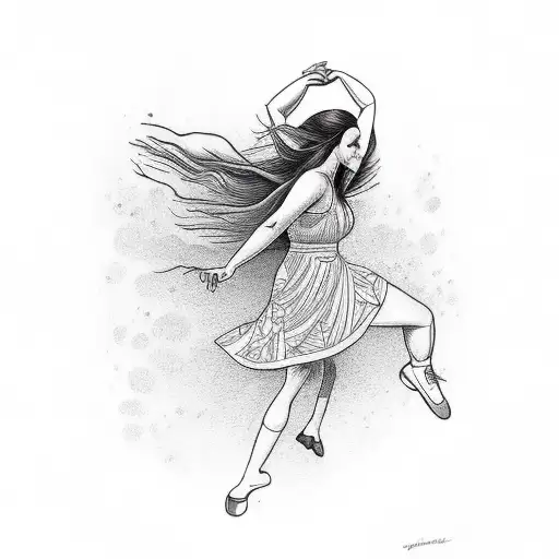 Girl Dancing In A Forest