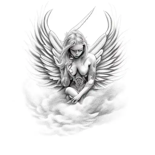 Lightening And Clouds Fallen Angel