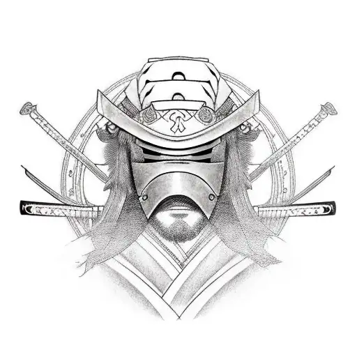 Samurai With Mask And Katana