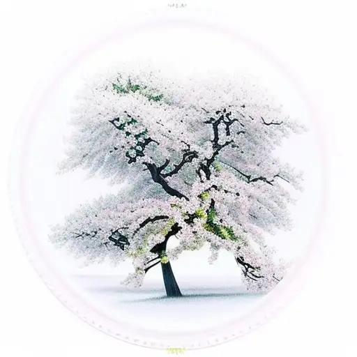 Cherry Tree On Hill Inside Frame