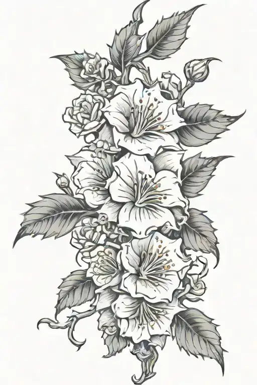 Thorn Vine Wrapped With Flowers Growing