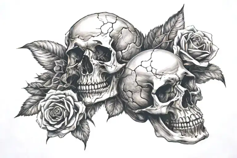 Dead Rose And Skull