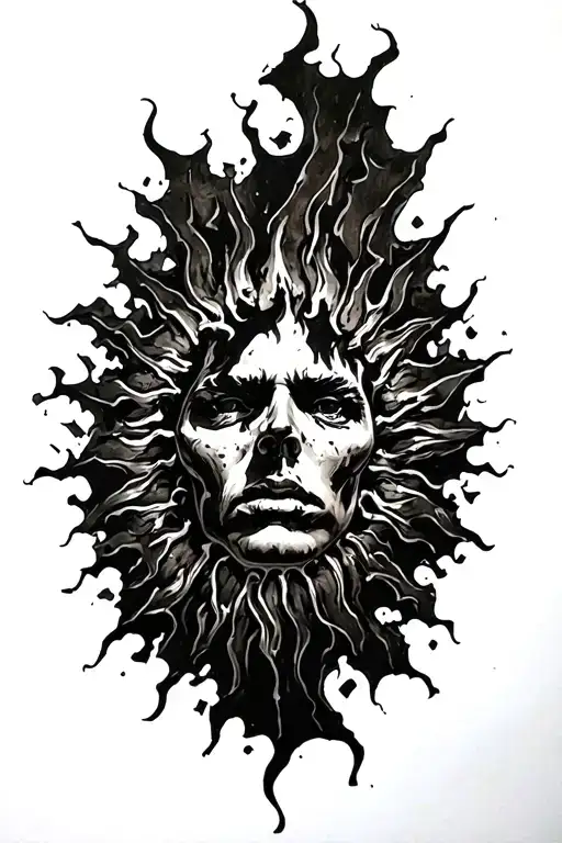 A Burning Sun Shattering Into Pieces