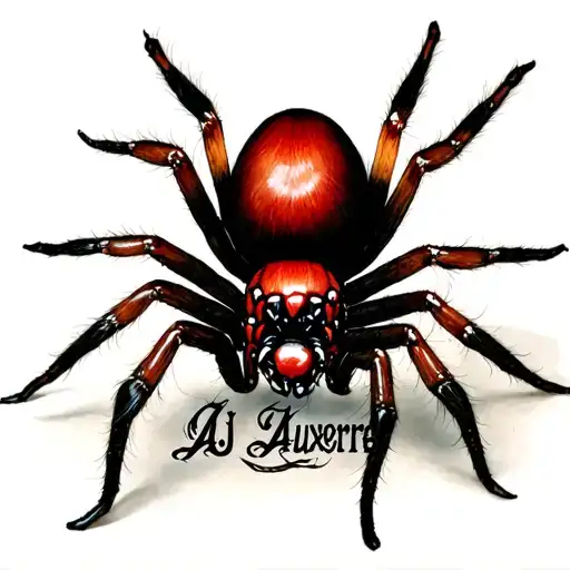 Aj Auxerre Logo And Black Widow Spider