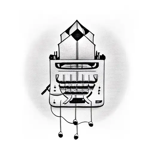 A Typewriter With Music Notes Flowing Out As Words