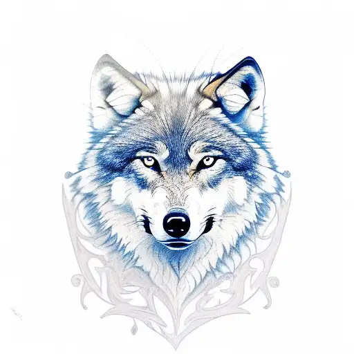 Wolf With Greek-like Patterns And Designs