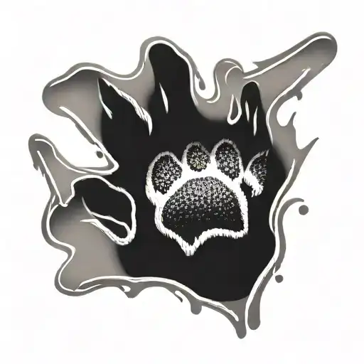 Heart With Realistic Dog Paw Print