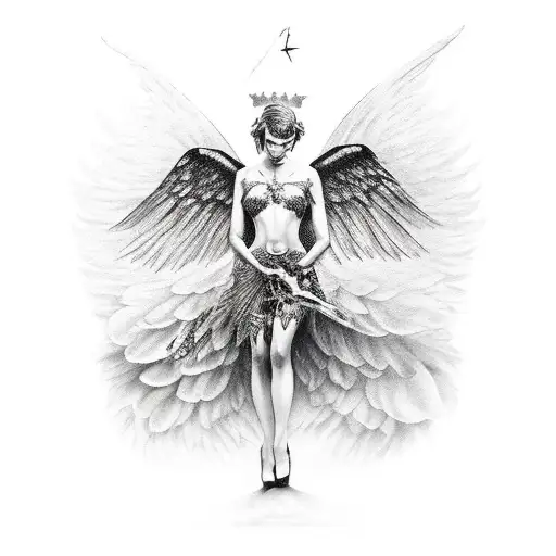 The Fallen Angel With Broken Wings And A Crown