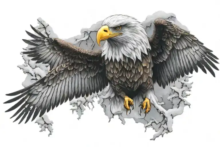 Eagle In Snow Storm C Escher Staircase