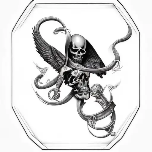 One Side Grime Reaper And Another Side Angel