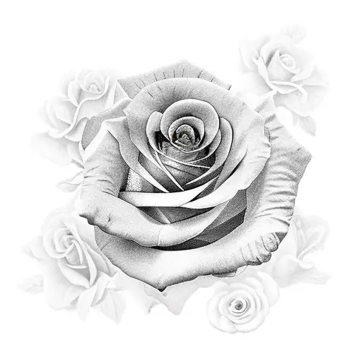 Totenkopf Mit Rose Mit Dornen Und Kompass