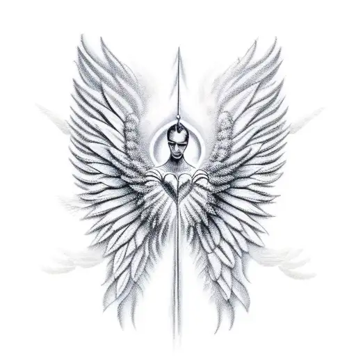 A Serene Scene Of Angels Guiding People Towards Love And Happiness