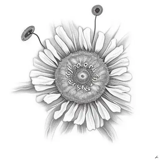 Dna Strand With Daisys And Poppy