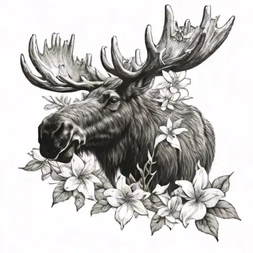 Moose And Lily Flower