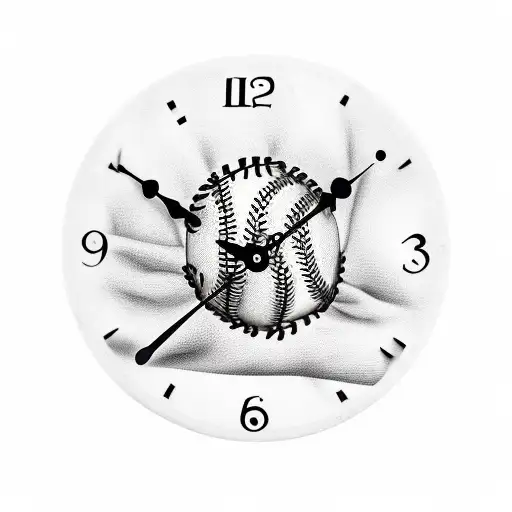 Baseball Stitching Forming Clock Hands