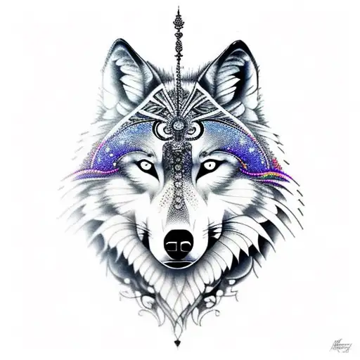 Mandala With Wolf
