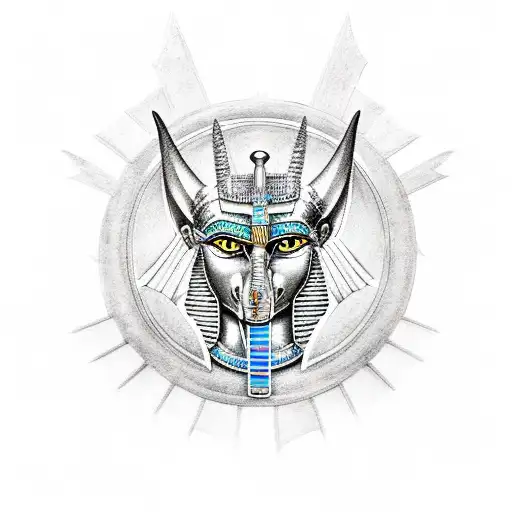 Egyptian God Anubis With Scale