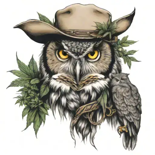Slumerican Yelawolf Inspired Tatoo With Owls Weed Whiskey Music Marijuana