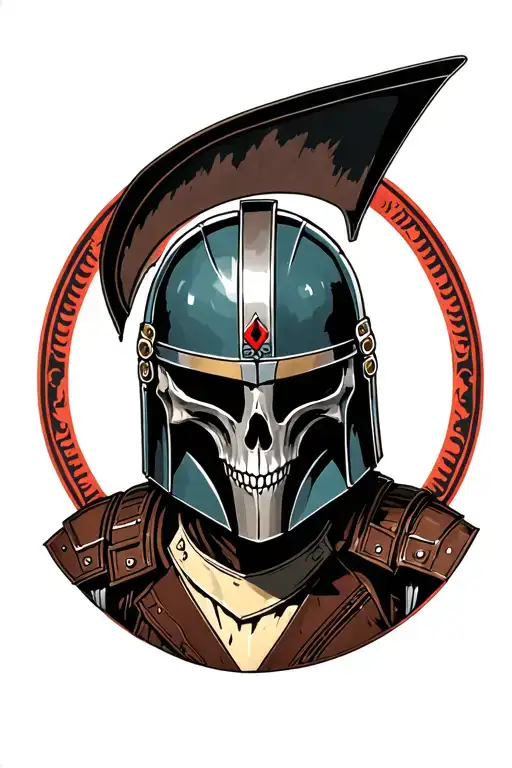 Mandalorian Helmet With Skull Inside