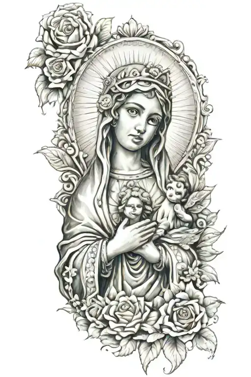 La Virgencita With Jesus Christ