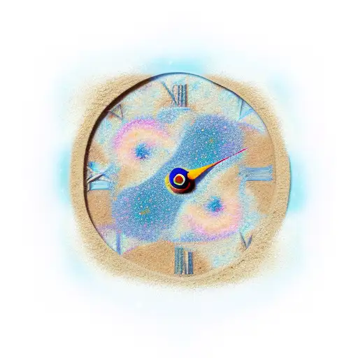 A Sand Clock Filled With Swirling Galaxies Instead Of Sand