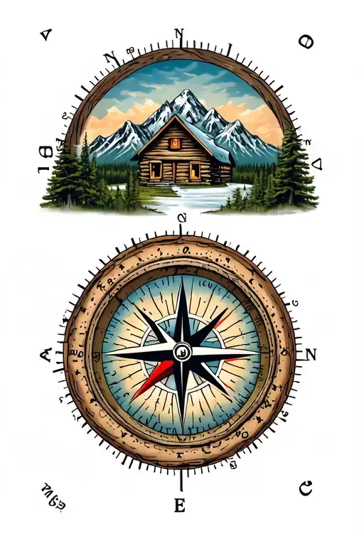 Log Cabin Mountains Compass