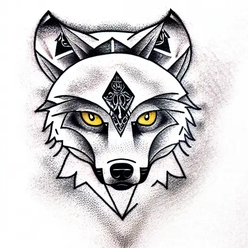 A Wolf Stands On A Peak