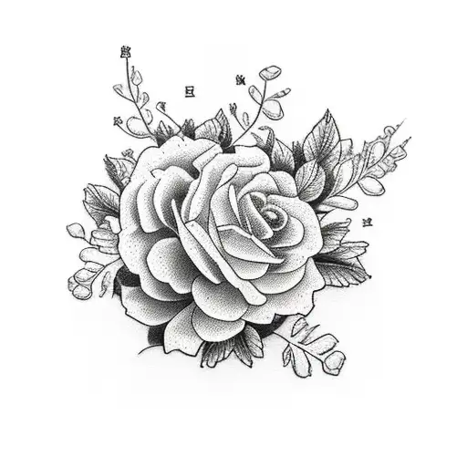 Roman Numerals And Japanese Cherry Blossoms