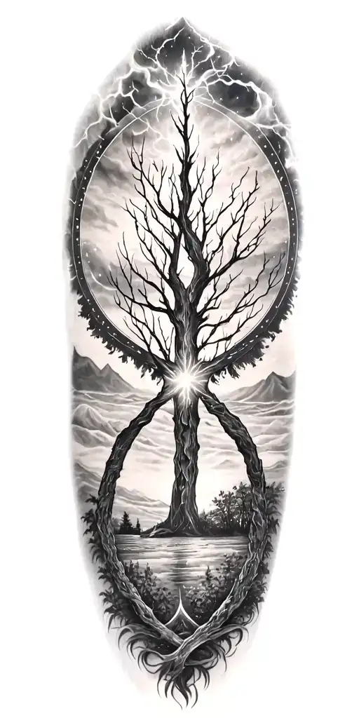 Rume And Lightining Storm And Vegvisir And Nature