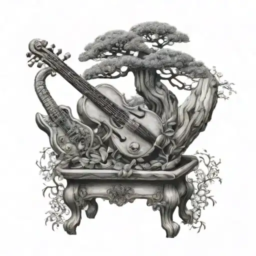 Bonsai Tree Animals Playing Musical Instruments