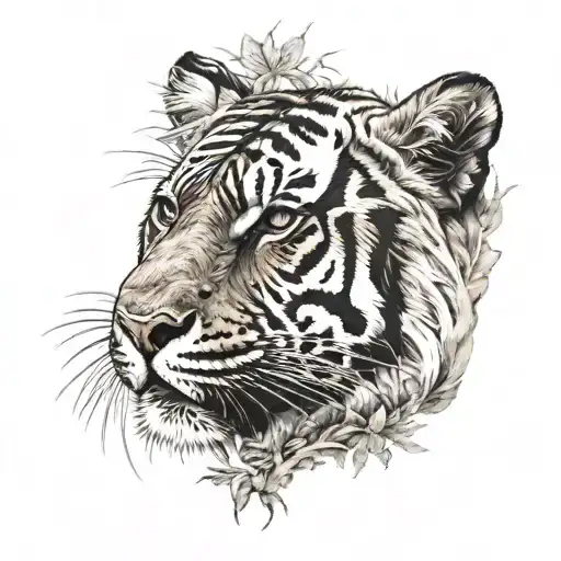 Forest Tiger Sleeve From Fingers To Neck