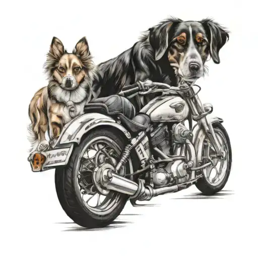 Motorcycle And Dog